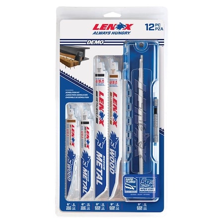 Irwin Lenox 6 and 9 in. Bi-Metal Reciprocating Saw Blade Set Multi TPI 12 pk 1214412RKD